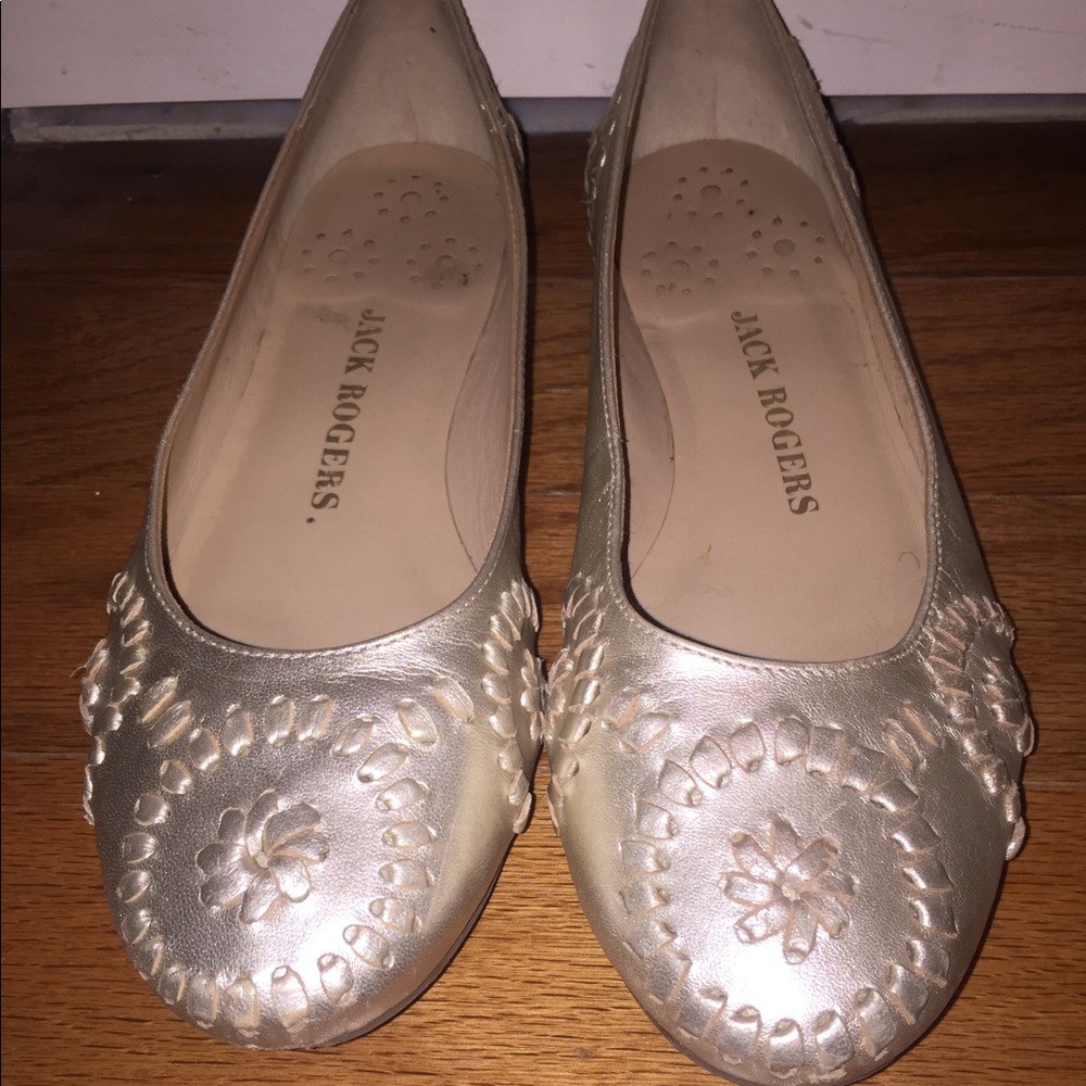 Jack Rogers gold flats